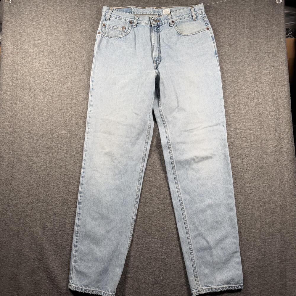 VTG Levis 550 Jeans Mens 36x36 Light Wash Blue Relaxed Fit Tapered Leg Denim
